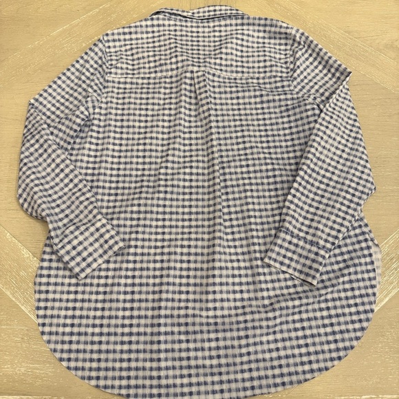Lysse Blue and White Gingham Schiffer Checkered Button Down Shirt - Picture 7 of 7